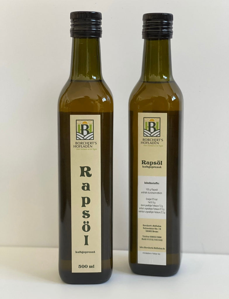 kaltgepresstes Rapsöl aus eigener Produktion