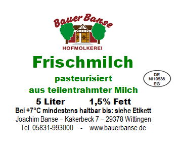 Frischmilch teilentrahmt im Eimer