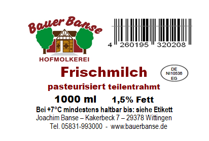 Frischmilch teilentrahmt in Flaschen