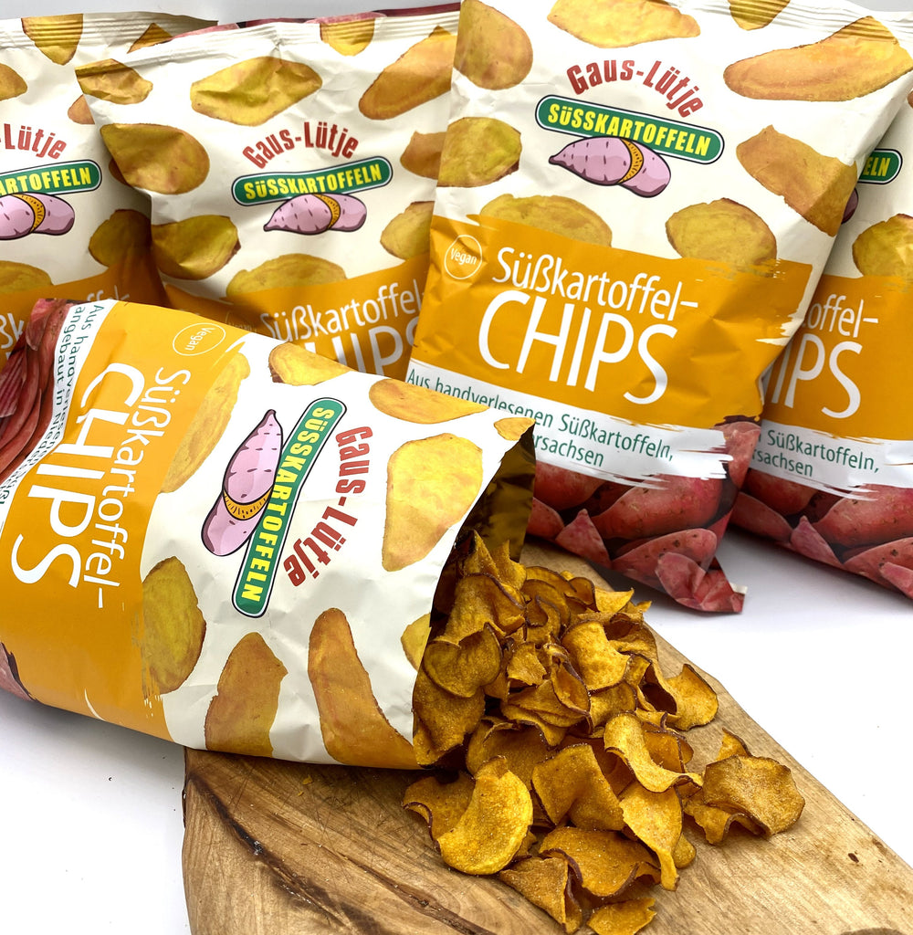 Süßkartoffelchips mit Meersalz
