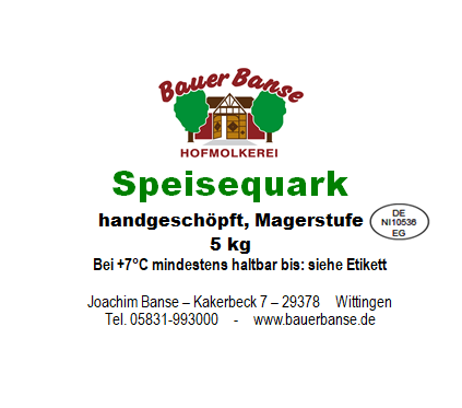 Speisequark Magerstufe im Eimer