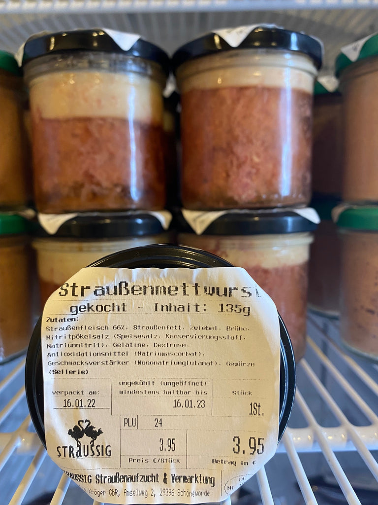 Straußenmettwurst gekocht im Glas